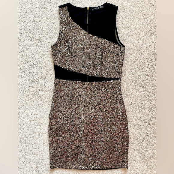 ATMOSPHERE SEQUINS MASH DETAILED DRESS - Picture 1 of 8